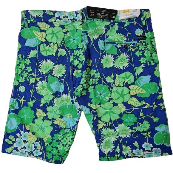 jack and jones men's shorts in green - Picture 2 of 4